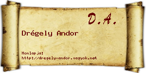 Drégely Andor névjegykártya