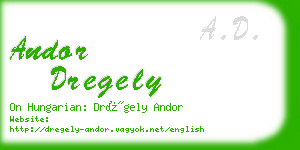 andor dregely business card